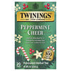 Twinings, Tisane aromatisée Peppermint Cheer, Menthe poivrée, Sans caféine, 20 sachets, 40 g