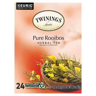 Twinings, Té de hierbas, Rooibos puro, Sin cafeína`` 24 tazas, 3,3 g (0,12 oz) cada una