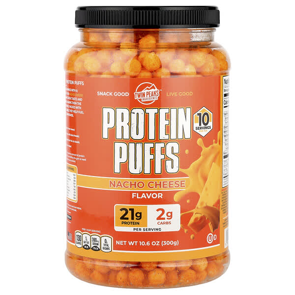 Twin Peaks Ingredients Protein Puffs, Nacho Cheese, 10.6 oz (300 g)