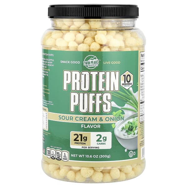 Twin Peaks Ingredients Protein Puffs, Sour Cream & Onion, 10.6 oz (300 g)