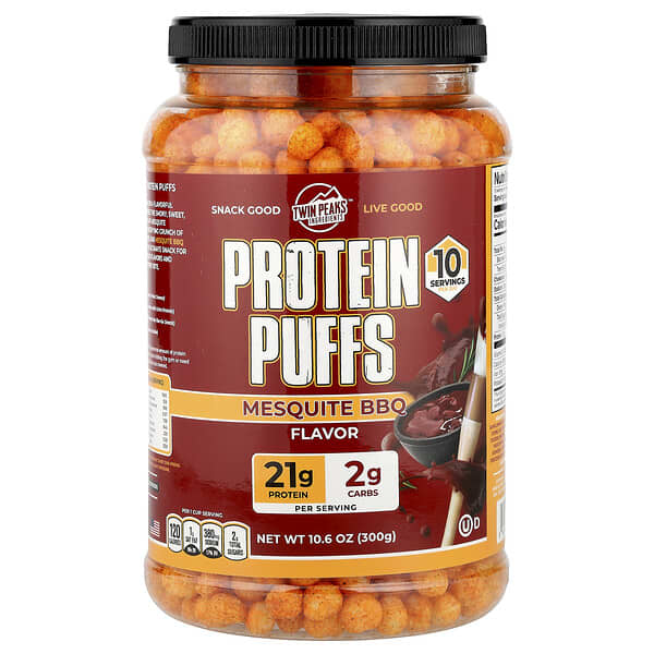 Twin Peaks Ingredients Protein Puffs, Mesquite BBQ, 10.6 oz (300 g)