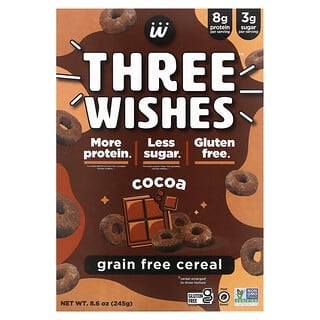 Three Wishes, Хлопья без злаков, какао, 245 г (8,6 унции)