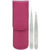 Petite Tweeze Set with Pink Leather Case, 1 Set