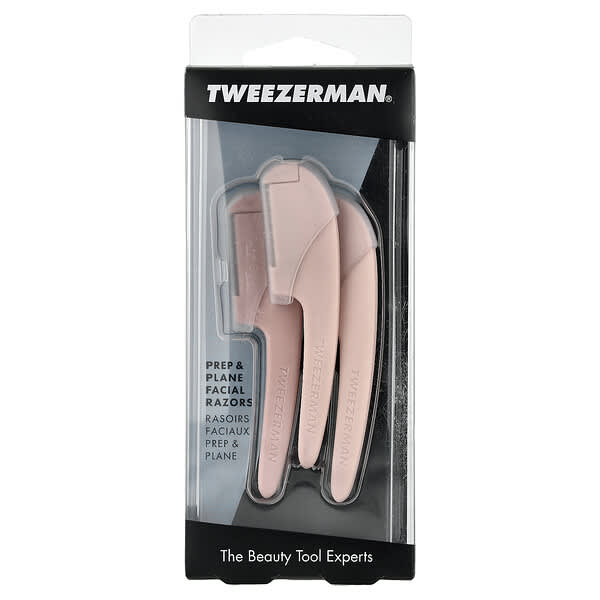 Tweezerman, Maquinillas de afeitar faciales Prep & Plane, 3 unidades