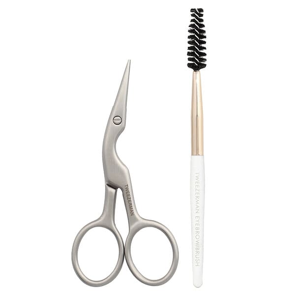 Tweezerman, Ciseaux et pinceaux pour façonner les sourcils, Kit de 2 pièces