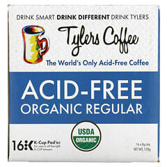 Tylers Coffees, Café biologique, ordinaire, sans acide, 16 capsules K-Cup, (8 g) chacune