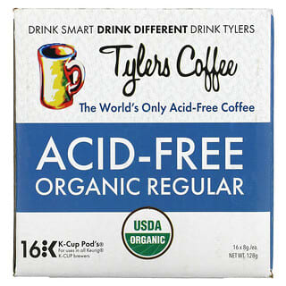 Tylers Coffees‏, قهوة عضوية ، عادية ، خالية من الأحماض ، 16 كبسولة من الكوبونات ، (8 جم) لكل كبسولة