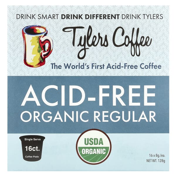 Tylers Coffees, 유기농 커피, 레귤러, 산 무함유, K-컵 포드 16개, 각 8g