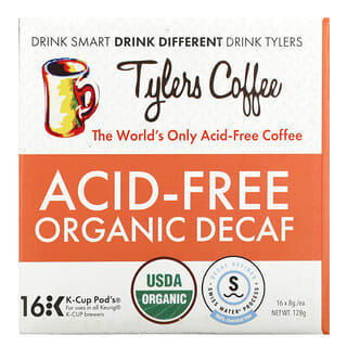 Tylers Coffees, Descafeinado Orgânico Sem Ácido, 16 Cápsulas K-Cup's