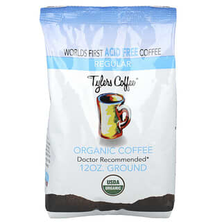 Tylers Coffees, オーガニックコーヒー、挽き豆、レギュラー、12オンス