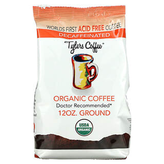 Tylers Coffees, قهوة عضوية ، منزوعة الكافيين ، مطحونة ، 12 أونصة