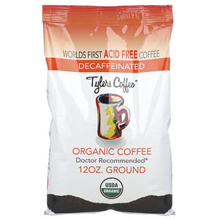 Tylers Coffees, Органично кафе, смляно, без кофеин, 12 унции