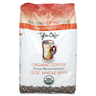 Tylers Coffees, Caffè biologico, chicco intero, deteinato, 350 ml