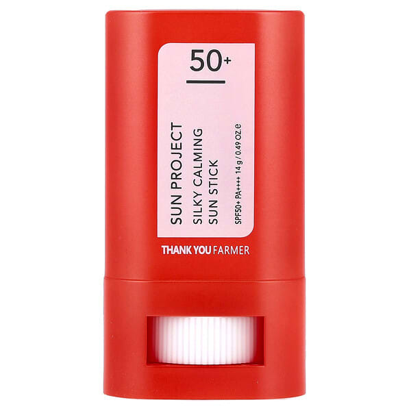 Thank You Farmer, Sun Project, 실키 카밍 선스틱, SPF 50+ PA++++, 14g(0.49oz)