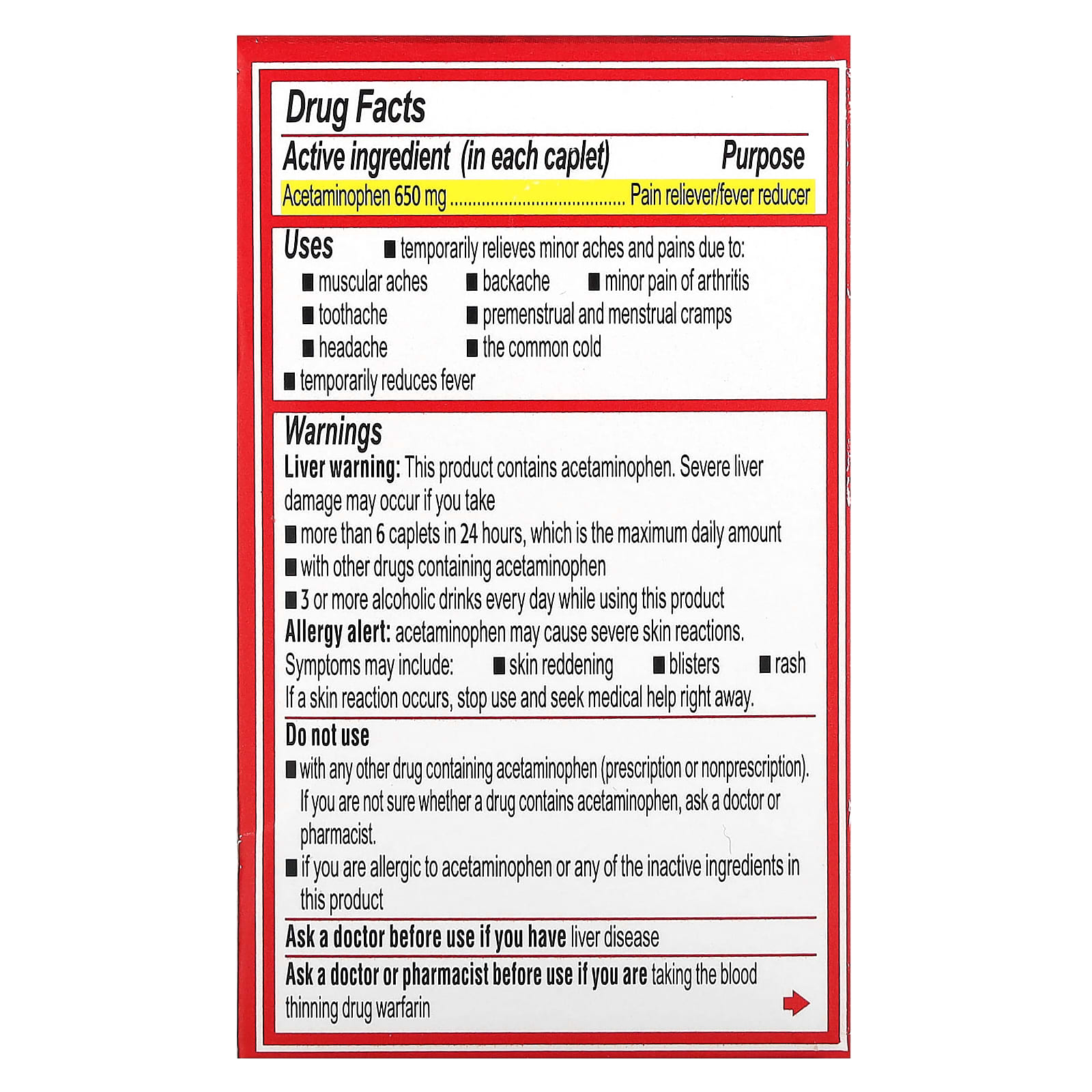 Tylenol, 8 HR Muscle Aches & Pain, 650 mg, 24 Caplets