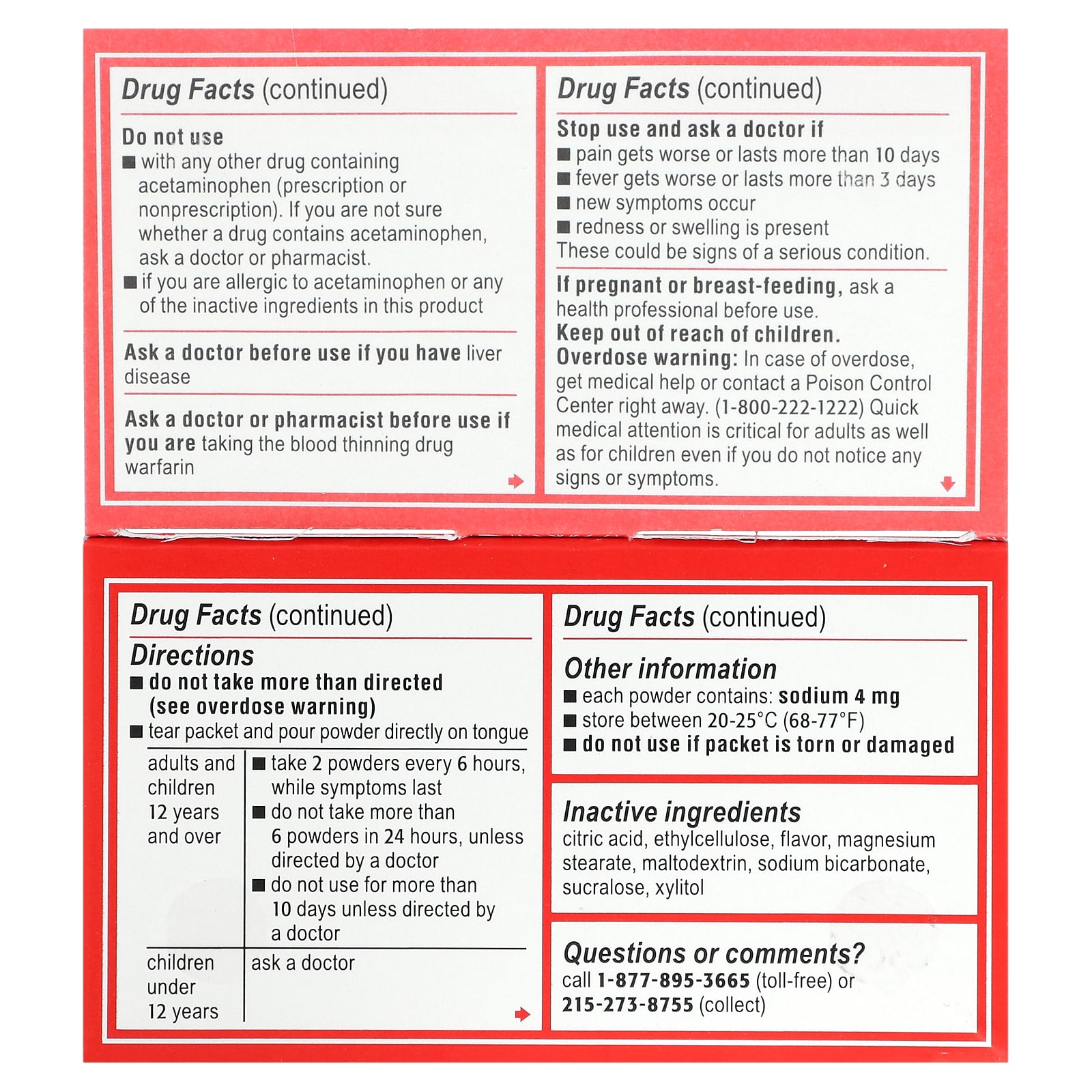 Tylenol, Extra Strength Acetaminophen Dissolve Packs for Adults, Berry