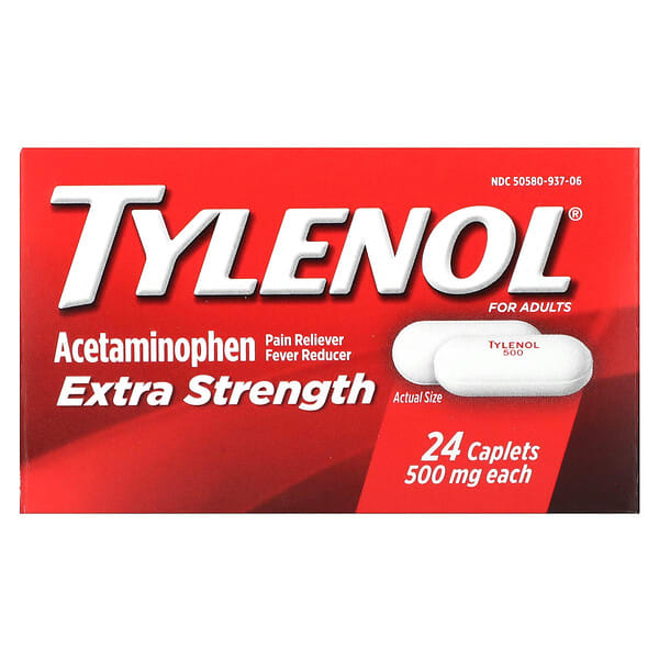 Tylenol, Extra Strength, Acetaminophen Pain Reliever Fever Reducer For ...