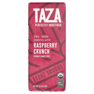 Taza Chocolate, 70% Dark Chocolate, Raspberry Crunch, 2.5 oz (70 g)