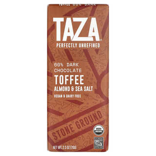 تازا شوكولاط‏, 60٪ شوكولاتة داكنة ، توفي ، لوز وملح البحر ، 2.5 أونصة (70 جم)