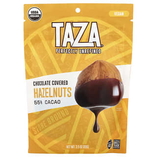 Taza Chocolate, фундук в шоколадной глазури, 55% какао, 99 г (3,5 унции)