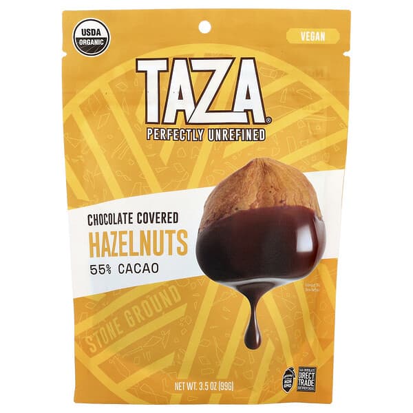 Taza Chocolate, Avellanas con cobertura de chocolate, 55 % cacao, 99 g (3,5 oz)
