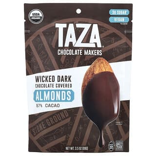 تازا شوكولاط‏, اللوز المغطى بالشيكولاتة الداكنة ، 87٪ كاكاو ، 3.5 أونصة (99 جم)