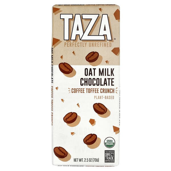 Taza Chocolate, 燕麥奶巧克力，咖啡太妃糖脆，2.5 盎司（70 克）