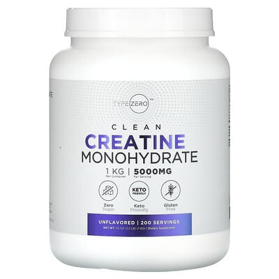 TypeZero, All Pure, Creatine Monohydrate Powder, Unflavored, 5000 mg, 35 oz (1 kg)