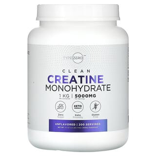 TypeZero, Clean, Créatine monohydrate, sans arôme, 5000 mg, 1 kg