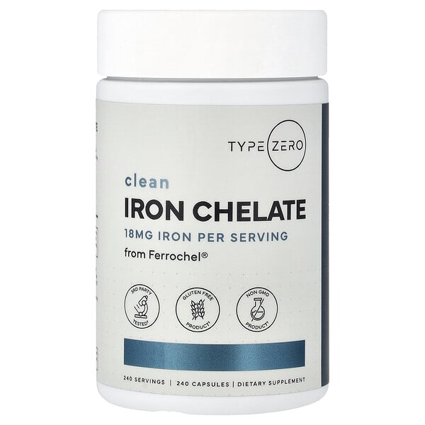 TypeZero, Clean, Iron Chelate, 18 mg, 240 Capsules