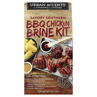 Urban Accents, Kit de pollo con salmuera Savory Southern BBQ, 198 g (7 oz)