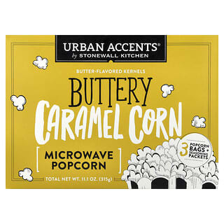 Urban Accents, Microwave Popcorn, Buttery Caramel Corn , 3 Count, 11.1 oz (315 g)