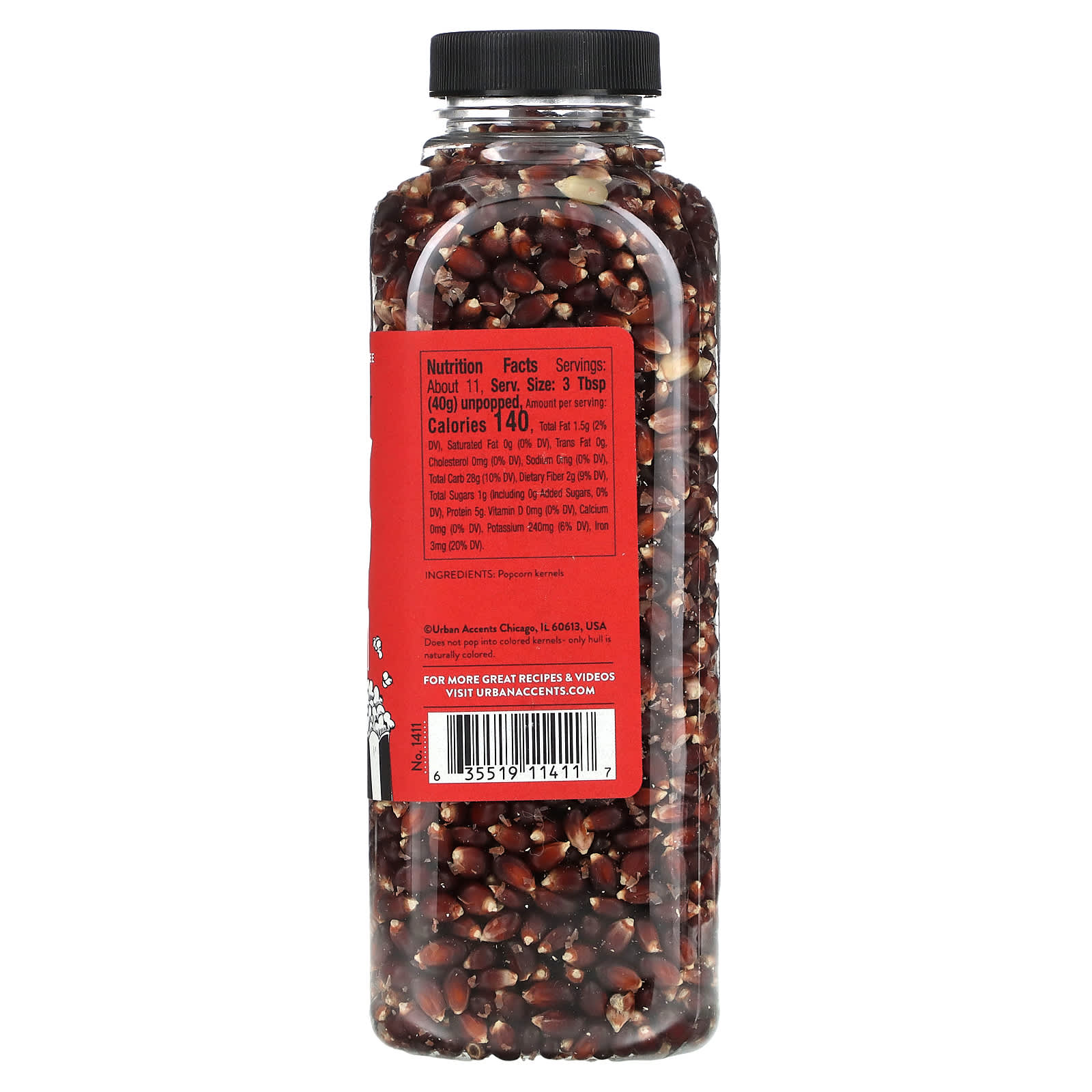 Urban Accents, Popcorn Kernels, Crunchy Ruby Red , 16 oz (454 g)
