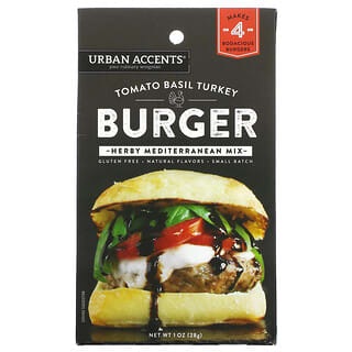 Urban Accents, Tomato Basil Turkey Burger, Herby Mediterranean Mix, 1 oz (28 g)