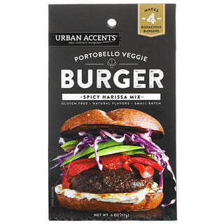 Urban Accents, Portobello Veggie Burger, mezcla picante de Harissa, 17 g (0,6 oz)