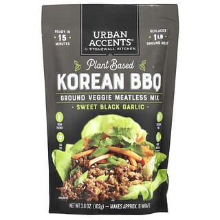 Urban Accents, BBQ coréen à base de plantes, Mélange sans viande de légumes moulus, Ail noir doux, 102 g