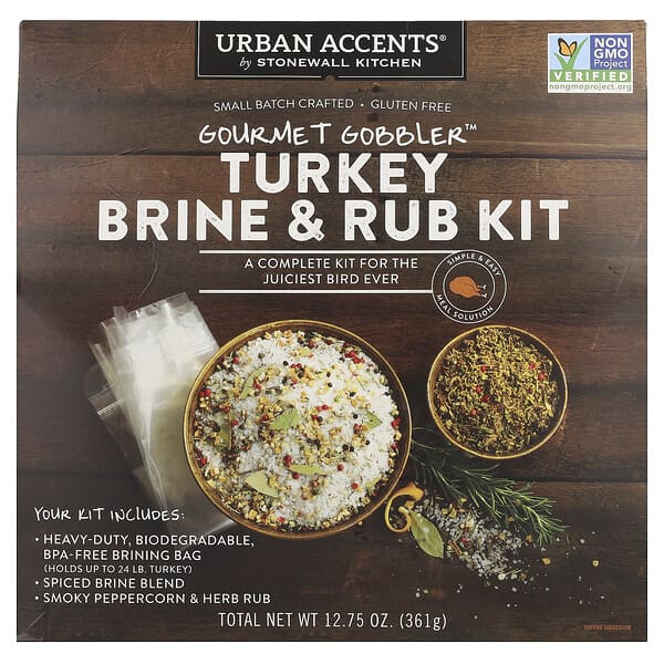 Urban Accents, Gourmet Gobbler™, 칠면조 브라인 & 럽 키트, 1개, 361g(12.75oz)