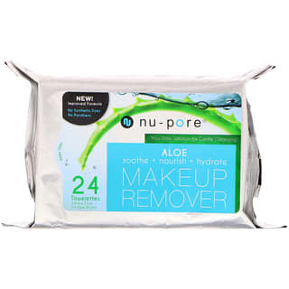 Nu-Pore, Средство для снятия макияжа с алоэ, 24 влажных салфетки