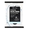 Charcoal Facial Wipes, 18 Pre-Moistened Towelettes