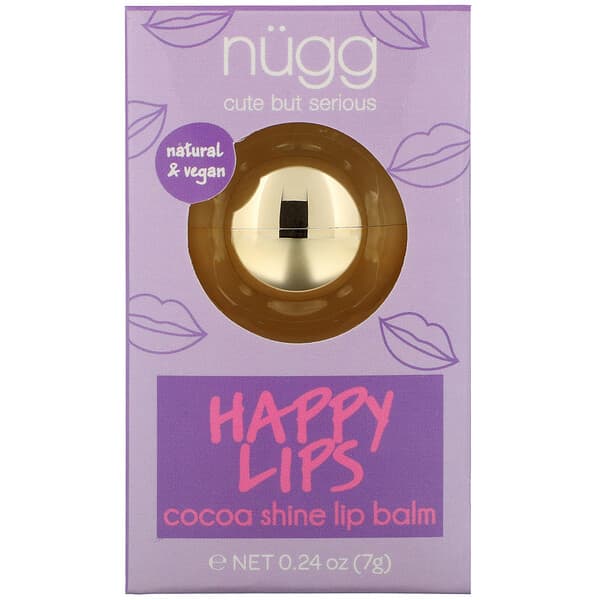 Nugg, 快樂嘴唇，可可光澤潤唇膏，0.24 盎司（7 克） (已停產商品) 