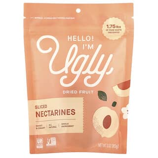 Hello! I'm Ugly, 말린 과일, 얇게 썬 천도복숭아, 85g(3oz)