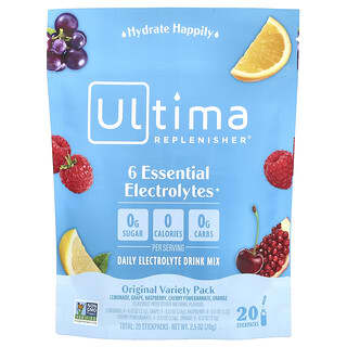 Ultima Replenisher, 6 Essential Electrolytes, tägliche Elektrolyt-Mischung mit 6 essenziellen Elektrolyten, verschiedene Packungen, 20 Stickpacks