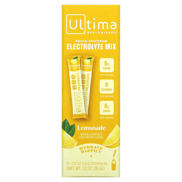 Ultima Replenisher, Ultima補充劑，電解質粉末，檸檬汁，10包，每包0.12盎司（3.5克）