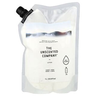 The Unscented Company, Lotion, Mains + corps, Recharge, Sans parfum, 1 l