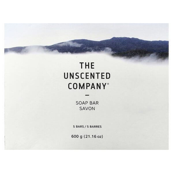 The Unscented Company, 비누 바, 향료 무함유, 바 5개, 600g(21.16oz)