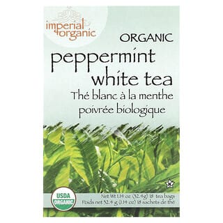 Uncle Lee's Tea, Imperial Organic, Thé blanc à la menthe poivrée, 18 sachets de thé, 32,4 g
