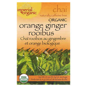 Uncle Lee's Tea, Imperial Organic, Orange Ginger Rooibus Chai, Caffeine Free, 18 Tea Bags, 1.14 oz (32.4 g)