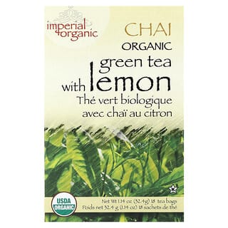 Uncle Lee's Tea, Imperial Organic, Chá Verde com Chai de Limão, 18 Saquinhos de Chá, 32,4 g (1,14 oz)