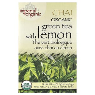 أنكل ليز تي‏, Imperial Organic ، شاي أخضر مع الليمون ، 18 كيس شاي ، 1.14 أونصة (32.4 جم)