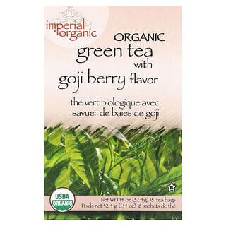 Uncle Lee's Tea, Imperial Organic, Зеленый чай с ягодами годжи, 18 чайных пакетов, 1,14 унций (32,4 г)